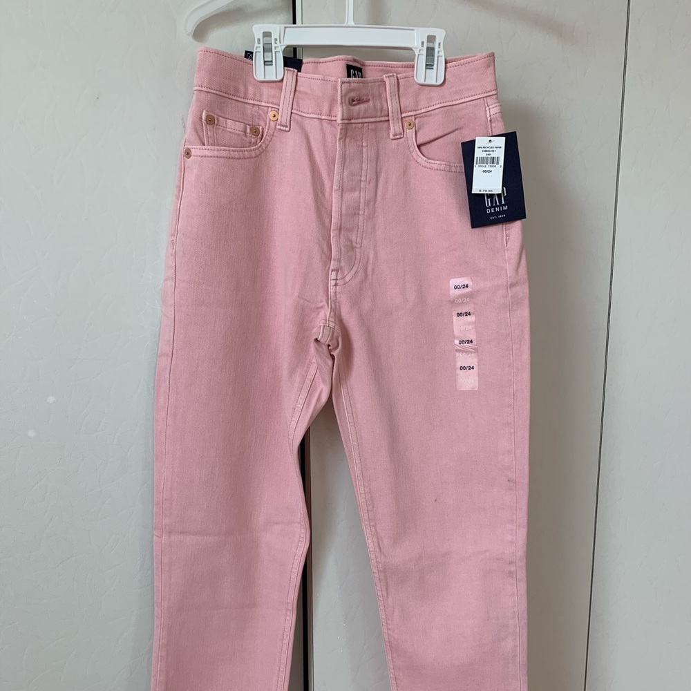 Gap cheeky straight high rise pink jeans